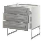 МЕТОД / ФОРВАРА Напольн шкаф 3фронт пнл/2низ/2ср ящ - 80x60x60 см, Будбин серый, белый МЕТОД / ФОРВАРА Напольн шкаф 3фронт пнл/2низ/2ср ящ - 80x60x60 см, Будбин серый, белый