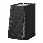 МЕТОД / ФОРВАРА Наполн шкаф 8 фронт/8 низк ящиков - 40x60 см, Лаксарби черно-коричневый, под дерево черный МЕТОД / ФОРВАРА Наполн шкаф 8 фронт/8 низк ящиков - 40x60 см, Лаксарби черно-коричневый, под дерево черный