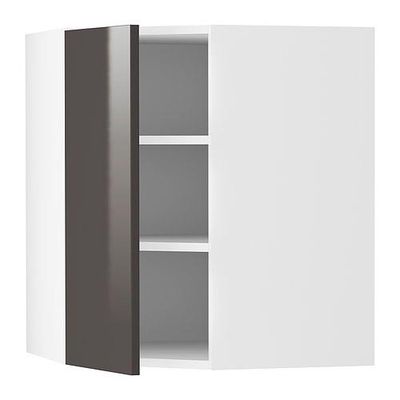 ФАКТУМ Шкаф навесной угловой - Абстракт серый, 60x70 см