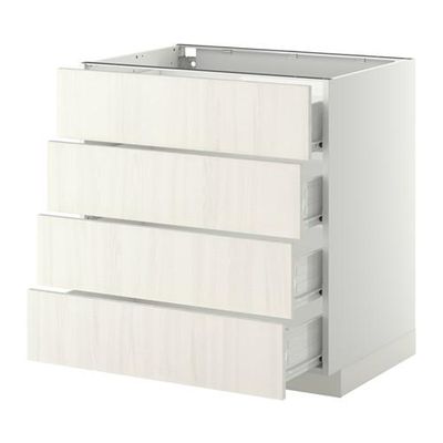 МЕТОД / ФОРВАРА Напольн шкаф 4 фронт панели/4 ящика - 80x60 см, Росдаль белый ясень, белый МЕТОД / ФОРВАРА Напольн шкаф 4 фронт панели/4 ящика - 80x60 см, Росдаль белый ясень, белый
