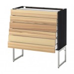 МЕТОД / МАКСИМЕРА Напольн шкаф 6фронт пнл/6 низ ящ - под дерево черный, Торхэмн естественный ясень, 80x37x60 см