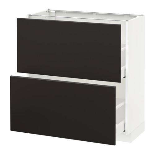 МЕТОД / МАКСИМЕРА Напольный шкаф с 2 ящиками - белый, Кунгсбакка антрацит, 80x37 см МЕТОД / МАКСИМЕРА Напольный шкаф с 2 ящиками - белый, Кунгсбакка антрацит, 80x37 см