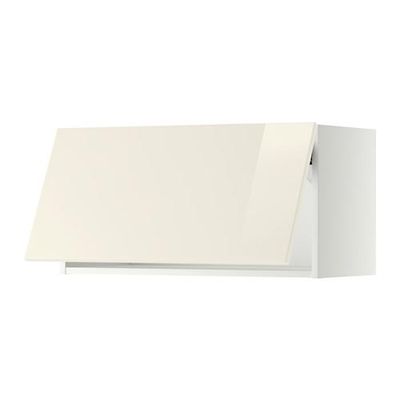 МЕТОД Горизонтальный навесной шкаф - 80x40 см, Рингульт глянцевый кремовый, белый