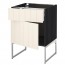 МЕТОД / МАКСИМЕРА Напольный шкаф с ящиком/дверью - под дерево черный, Хитарп белый с оттенком, 60x60x60 см