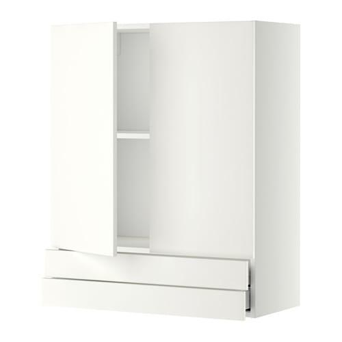 МЕТОД / МАКСИМЕРА Навесной шкаф/2дверцы/2ящика - белый, Хэггеби белый, 80x100 см
