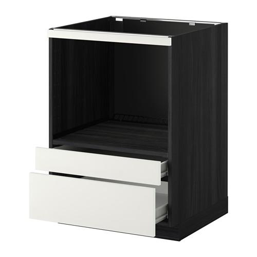 МЕТОД / ФОРВАРА Напольн шк д/комб СВЧ/ящики - под дерево черный, Хэггеби белый