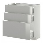 МЕТОД / ФОРВАРА Напольный шкаф с 3 ящиками - 80x37 см, Гревста нержавеющ сталь, белый МЕТОД / ФОРВАРА Напольный шкаф с 3 ящиками - 80x37 см, Гревста нержавеющ сталь, белый