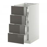 МЕТОД / ФОРВАРА Напольн шкаф 4 фронт панели/4 ящика - белый, Рингульт глянцевый серый, 40x60 см МЕТОД / ФОРВАРА Напольн шкаф 4 фронт панели/4 ящика - белый, Рингульт глянцевый серый, 40x60 см