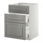 МЕТОД / МАКСИМЕРА Напольн шк п-мойку+3фрнт пнл/2ящ - белый, Будбин серый, 60x60 см МЕТОД / МАКСИМЕРА Напольн шк п-мойку+3фрнт пнл/2ящ - белый, Будбин серый, 60x60 см