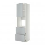 МЕТОД / МАКСИМЕРА Выс шк д/дхвк+двр/2фрнт/2выс ящ - 60x60x220 см, Веддинге серый, белый