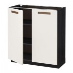 МЕТОД Напол шкаф с полками/2двери - 80x37 см, Мэрста белый, под дерево черный