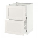 МЕТОД / МАКСИМЕРА Напольн шкаф 2фрнт/2выс ящ - 60x60 см, белый, Сэведаль белый