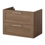 ГОДМОРГОН Шкаф для раковины с 2 ящ - 80x47x58 см, грецкий орех