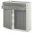 МЕТОД / МАКСИМЕРА Напольный шкаф/2дверцы/2ящика - белый, Будбин серый, 80x37 см