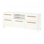 БЕСТО Тумба под ТВ - Марвикен белый, направляющие ящика, плавно закр