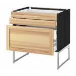 МЕТОД / МАКСИМЕРА Напольн шкаф 3фронт пнл/2низ/2ср ящ - под дерево черный, Торхэмн естественный ясень, 80x60x60 см МЕТОД / МАКСИМЕРА Напольн шкаф 3фронт пнл/2низ/2ср ящ - под дерево черный, Торхэмн естественный ясень, 80x60x60 см