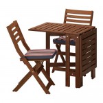 ЭПЛАРО Стол+2 складных стула,д/сада - Эпларо коричневая морилка/Экерон черный