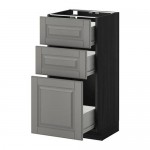 МЕТОД / ФОРВАРА Нплн шк 3 фрнт/3 средн ящика - под дерево черный, Будбин серый, 40x37 см МЕТОД / ФОРВАРА Нплн шк 3 фрнт/3 средн ящика - под дерево черный, Будбин серый, 40x37 см