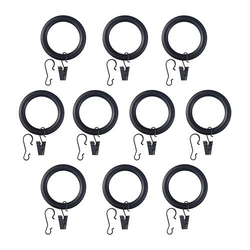 PORTION гардин кольцо с зажимом и крючком черная морилка PORTION гардин кольцо с зажимом и крючком черная морилка