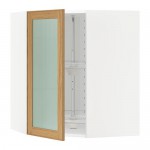 МЕТОД Углов навесн шк с врщ скц/сткл дв - белый, Экестад дуб, 68x80 см МЕТОД Углов навесн шк с врщ скц/сткл дв - белый, Экестад дуб, 68x80 см