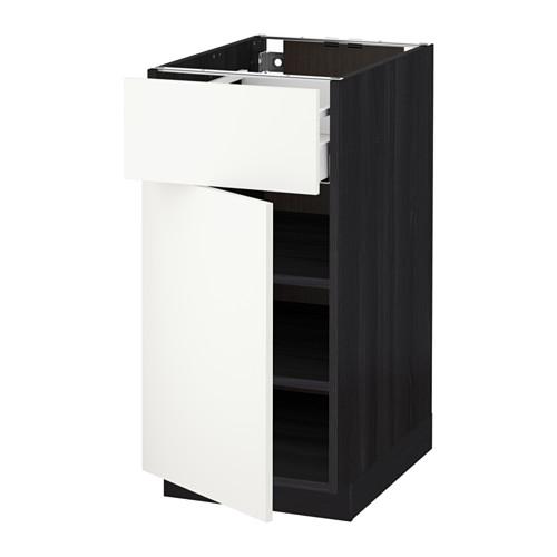 МЕТОД / МАКСИМЕРА Напольный шкаф с ящиком/дверью - под дерево черный, Хэггеби белый, 40x60 см МЕТОД / МАКСИМЕРА Напольный шкаф с ящиком/дверью - под дерево черный, Хэггеби белый, 40x60 см