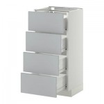 МЕТОД / ФОРВАРА Напольн шкаф 4 фронт панели/4 ящика - 40x37 см, Веддинге серый, белый МЕТОД / ФОРВАРА Напольн шкаф 4 фронт панели/4 ящика - 40x37 см, Веддинге серый, белый