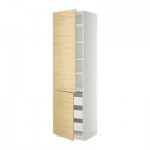 МЕТОД / ФОРВАРА Высокий шкаф+полки/3 ящика/2 дверцы - 60x60x220 см, Тингсрид под березу, белый МЕТОД / ФОРВАРА Высокий шкаф+полки/3 ящика/2 дверцы - 60x60x220 см, Тингсрид под березу, белый