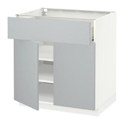 МЕТОД / ФОРВАРА Напольный шкаф+ящик/2дверцы - 80x60 см, Веддинге серый, белый МЕТОД / ФОРВАРА Напольный шкаф+ящик/2дверцы - 80x60 см, Веддинге серый, белый