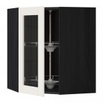 METOD углов навесн шк с врщ скц/сткл дв черный/Сэведаль белый 68x80 см METOD углов навесн шк с врщ скц/сткл дв черный/Сэведаль белый 68x80 см