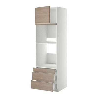 МЕТОД / ФОРВАРА Выс шкаф д/дхвк/комб дхвк+двр/3ящ - 60x60x200 см, Брокхульт под грецкий орех светло-серый, белый МЕТОД / ФОРВАРА Выс шкаф д/дхвк/комб дхвк+двр/3ящ - 60x60x200 см, Брокхульт под грецкий орех светло-серый, белый