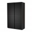 PAX гардероб с раздвижными дверьми черно-коричневый/Ильсенг черно-коричневый 150x66x236 см