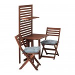 ЭПЛАРО Панель+стол+2 стула - Эпларо коричневая морилка/Иттерон синий