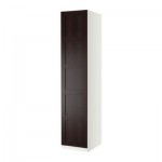 ПАКС Гардероб с 1 дверью - Бергсбу черно-коричневый, белый, 50x38x236 см, стандартные петли