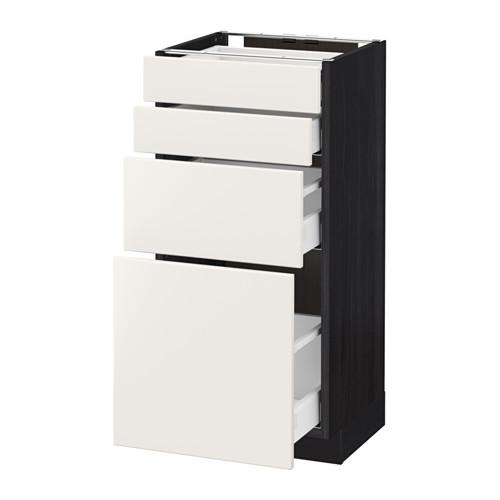 МЕТОД / МАКСИМЕРА Напольн шкаф 4 фронт панели/4 ящика - под дерево черный, Веддинге белый, 40x37 см МЕТОД / МАКСИМЕРА Напольн шкаф 4 фронт панели/4 ящика - под дерево черный, Веддинге белый, 40x37 см