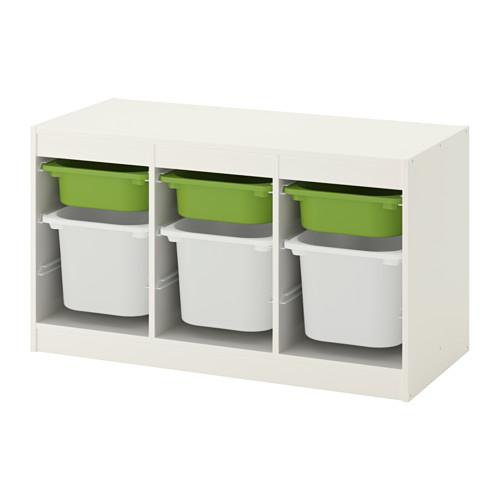 TROFAST комбинация д/хранения+контейнеры белый/зеленый