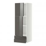 МЕТОД / МАКСИМЕРА Навесной шкаф/2дверцы/2ящика - 40x120 см, Рингульт глянцевый серый, белый МЕТОД / МАКСИМЕРА Навесной шкаф/2дверцы/2ящика - 40x120 см, Рингульт глянцевый серый, белый