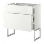 МЕТОД / ФОРВАРА Наполн шк 2 фрнт/3 средн ящ - 80x37x60 см, Рингульт глянцевый белый, белый