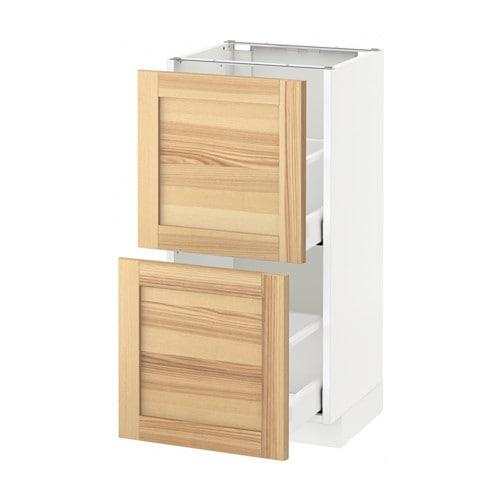 МЕТОД / МАКСИМЕРА Напольный шкаф с 2 ящиками - белый, Торхэмн естественный ясень, 40x37 см МЕТОД / МАКСИМЕРА Напольный шкаф с 2 ящиками - белый, Торхэмн естественный ясень, 40x37 см