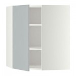 МЕТОД Угловой навесной шкаф с полками - 68x80 см, Веддинге серый, белый