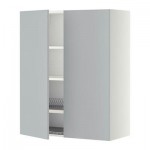 МЕТОД Навесной шкаф с посуд суш/2 дврц - 80x100 см, Веддинге серый, белый