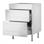 ФАКТУМ Напольный шкаф с 3 ящиками - Лидинго белый с оттенком, 60 см