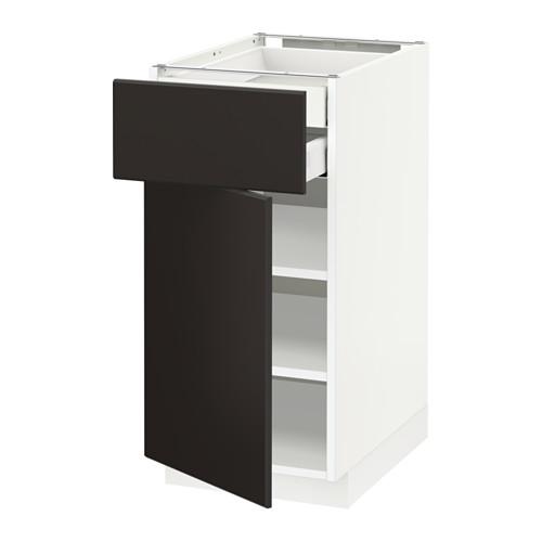 МЕТОД / МАКСИМЕРА Напольн шкаф двр/фр пнл/плк/2низ ящ - белый, Кунгсбакка антрацит, 40x60 см МЕТОД / МАКСИМЕРА Напольн шкаф двр/фр пнл/плк/2низ ящ - белый, Кунгсбакка антрацит, 40x60 см