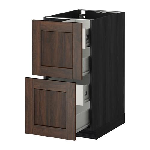 МЕТОД / ФОРВАРА Напольн шкаф 2 фронт пнл/4 средн ящ - под дерево черный, Эдсерум под дерево коричневый, 40x60 см МЕТОД / ФОРВАРА Напольн шкаф 2 фронт пнл/4 средн ящ - под дерево черный, Эдсерум под дерево коричневый, 40x60 см