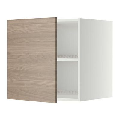 МЕТОД Верх шкаф на холодильн/морозильн - 60x60 см, Брокхульт под грецкий орех светло-серый, белый