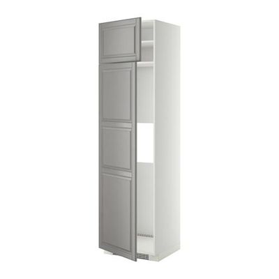 МЕТОД Выс шкаф д/холодильн или морозильн - 60x60x220 см, Будбин серый, белый