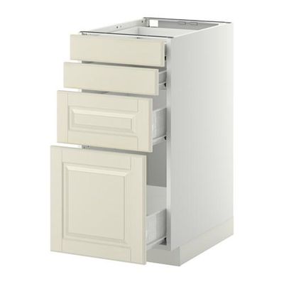 МЕТОД / ФОРВАРА Напольн шкаф 4 фронт панели/4 ящика - 40x60 см, Будбин белый с оттенком, белый МЕТОД / ФОРВАРА Напольн шкаф 4 фронт панели/4 ящика - 40x60 см, Будбин белый с оттенком, белый