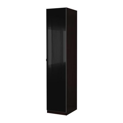 ПАКС Гардероб 2-дверный - Пакс Сторос стекло/черный, черно-коричневый, 100x38x236 см, стандартные петли