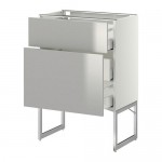 МЕТОД / МАКСИМЕРА Наполн шк 2 фрнт/3 средн ящ - белый, Гревста нержавеющ сталь, 60x37x60 см