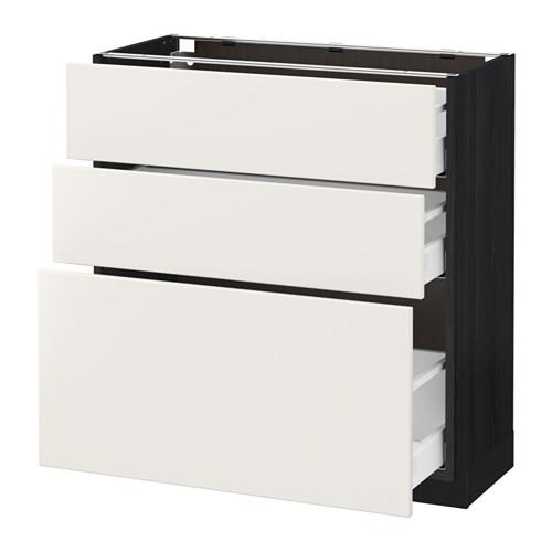 МЕТОД / МАКСИМЕРА Напольный шкаф с 3 ящиками - под дерево черный, Веддинге белый, 80x37 см МЕТОД / МАКСИМЕРА Напольный шкаф с 3 ящиками - под дерево черный, Веддинге белый, 80x37 см