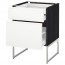 МЕТОД / МАКСИМЕРА Напольн шкаф 2фронт пнл/2низ/1вс ящ - под дерево черный, Воксторп белый, 60x60x60 см